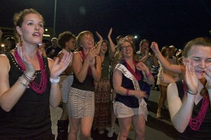 PHOTO BY RICHELLE HALLOWS Samantha Fish had everone on their feet with her song "Go to Hell." A bride-to-be enjoyed herself with her bridemaids on Thurday night at the festival.